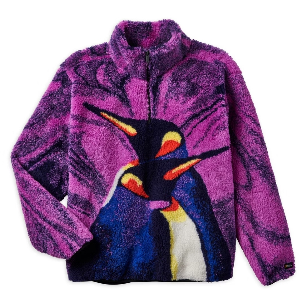NWT National Geographic Purple Penguin Fleece RARE!! Sz S